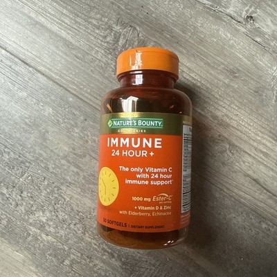 Nature's Bounty Vitamin C 24 Hour Softgels 1000mg Ester-C Vitamin D Zinc 50 ct