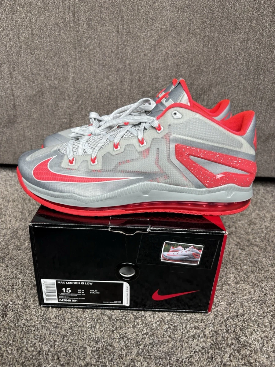 Nike LeBron 11 Low Base Grey Laser Crimson for Sale  display picture 2