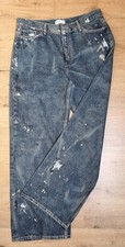 Zara Jeans, Größe 42 Schwarzblau mit Farbspritzern, Wideleg , neu