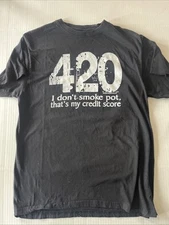Short Sleeve T-Shirts - "420 That My Credit Score"  Large Weed Stoner Mens Tees
