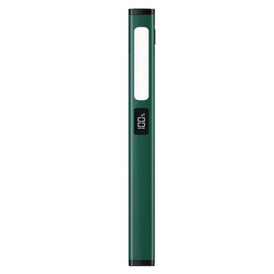 Lightweight USB Rechargeable Flashlight ABS Body 84g 17cm x 1.6cm Green Gray