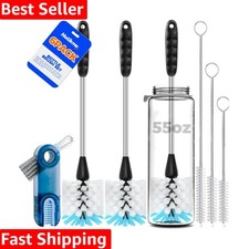 14  Long Handle Stainless Steel Bottle and Straw Cleaning Brush Set - 6 Pack