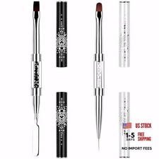 Set of 2 Dual-Ended Nail Art Brushes - Gel, Spatula Liner Brushes