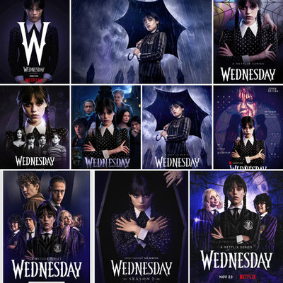 Großes A0 A1 A2 A3 A4 Wednesday Adams Family Jenna Ortega Netflix Wandbild Poster