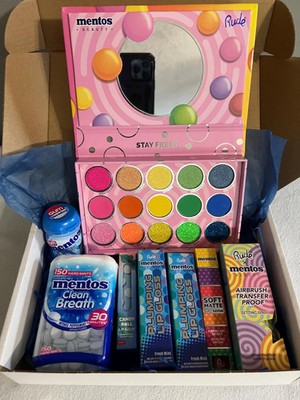 HUGE Mentos FRESH MINT Plumping Lip Gloss Bundle Box settings spray eyeshadow