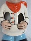 1980 VTG Ceramic Nelda Chef Utensil Holder  Hand-painted & Signed 10.5”H Kitch — photo 3