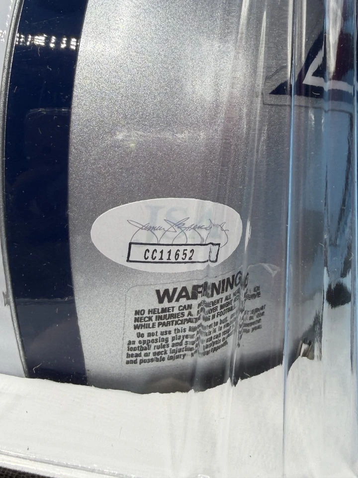 TONY ROMO Firmado a Mano Dallas Cowboys MINI Casco Mariscal de Campo CERTIFICADO JSA Foto 3 de 4