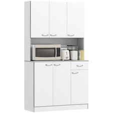 Free Standing Kitchen Cabinet Cupboard w/ Adjustable Shelving & Modern Design