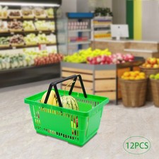12PCS 18L Mesh Shopping Baskets with Handles Plastic Shopping Basket Portable