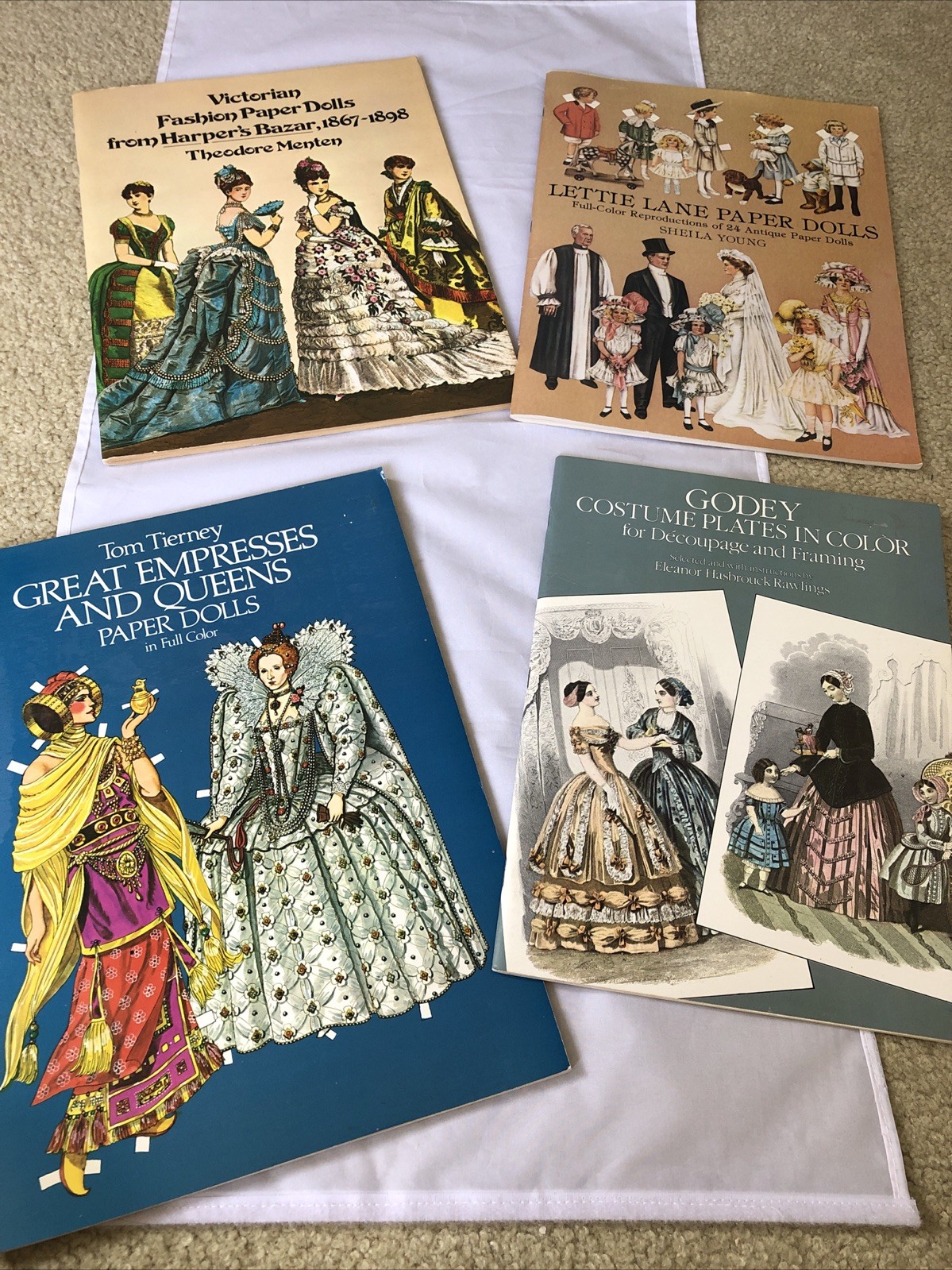 Paper Doll Books, UNCUT VINTAGE, T. Tierney, Menten, Rawlings