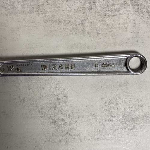 Wizard Vintage 12" Adjustable Wrench H2404 Made In USA - Picture 3 of 8