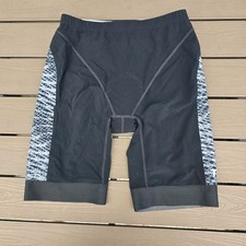 TYR Mens 9" Competitor Tri Triathlon Padded Shorts Black/Grey Size: L New No Tag
