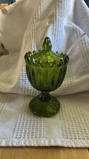 Dark Green Candy Dish With Lid