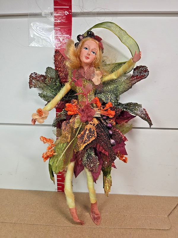 Woodland Flying Fairy Doll Ornament Pixie Garden Decor Christmas 7"