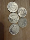 4 1923 and one 1924Peace Dollars AU or better condition $5 Face 90% Silver Coins