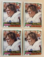 Brad Van Pelt 1981 Topps #270 New York Giants Michigan State Spartans 4 Card Lot