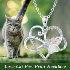 925 Sterling Silver Dog Cat Necklace Pendant Pet Jewelry Gifts for Women