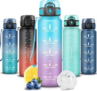 Trinkflasche Sport, Wasserflasche 1L, Trinkflasche Auslaufsicher, Flasche Mit Ze