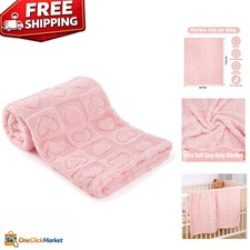 Perfect Newborn Receiving Blanket 30"x39" - Lightweight Heart Pattern for Baby