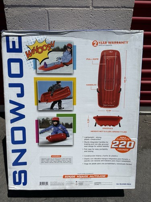 #ad Snow Joe Snow Sled 48” Sledding Toboggan Board w Handles amp; Rope Blue Used $38.89