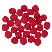 30Pcs Wool Felt Balls Beads 0.6 Inch Handmade Felt Pom Poms Red