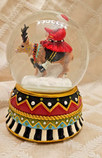 MACKENZIE-CHILDS "Santa Claus is Coming to Town" Snow Globe