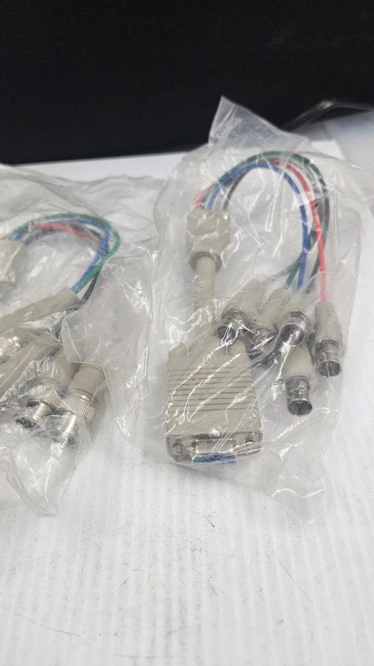 set 2 1 ft HD15 VGA Male to 5 BNC Female Cable - Image 2 of 4