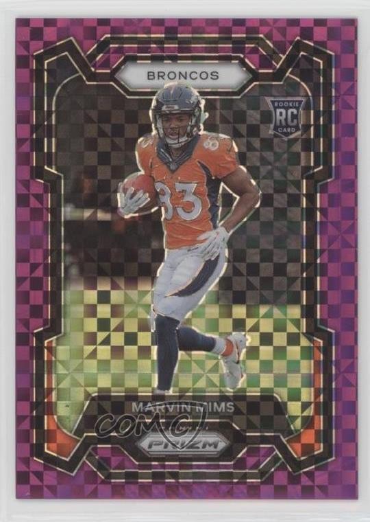 2023 Panini Prizm Rookies Purple Power Prizm /49 Marvin Mims #327 Rookie RC
