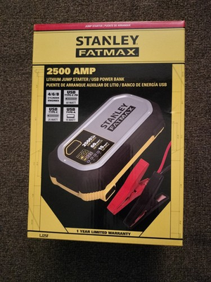 #ad NEW Stanley FatMax 2500 Amp Lithium Jump Starter amp; Power Bank $60.00