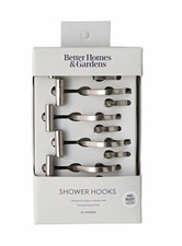 Better Homes  Gardens 12pk Shower Curtain Hooks Stainless Steel Brushed Silver