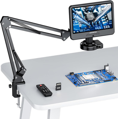 AD109 Digital Microscope with 10.1'' Screen for Adults, Flexible Boom Arm Stand S