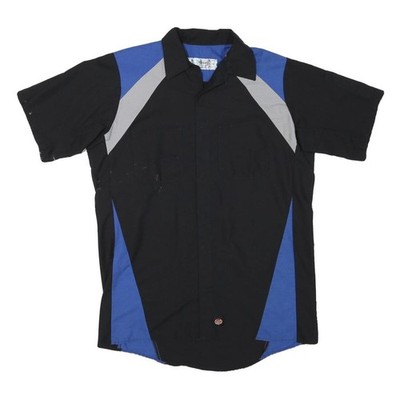 RED KAP Herren Arbeitshemd Schwarz Blau Baumwollmischung M Kurzarm