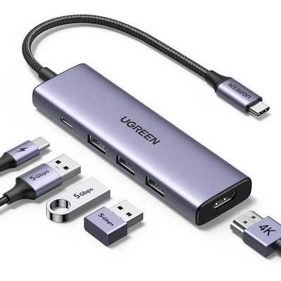 UGREEN Revodok USB C Hub PD100W, 4K HDMI, 3*USB A 3.0 5Gbps USB C Dock USB C Ada