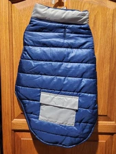 Dog Top Paw Puffer Jacket Navy Blue Size Medium 