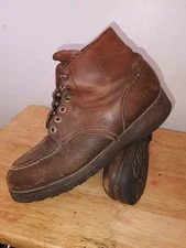 VINTAGE RED WING MOC TOE MADE IN USA VIBRAM BOOTS