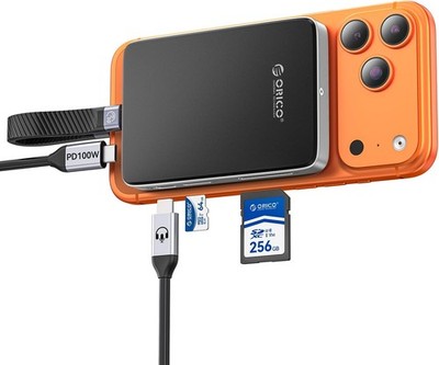 ORICO AP80F M.2 SSD Gehäuse 10Gbps MagSafe für iPhone 17 Pro SD/TF 100W