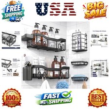 7-Pack Shower Caddy Adhesive,Stainless Steel Shower Organizer Shelf