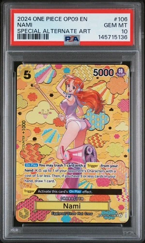 One Piece TCG Nami OP09 (SP) OP08-106 PSA 10 ENGLISH