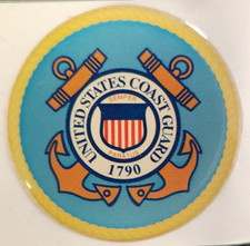US Coast Guard Color Emblem Plastic Sticker 1.5" Diameter - Bundle of 23
