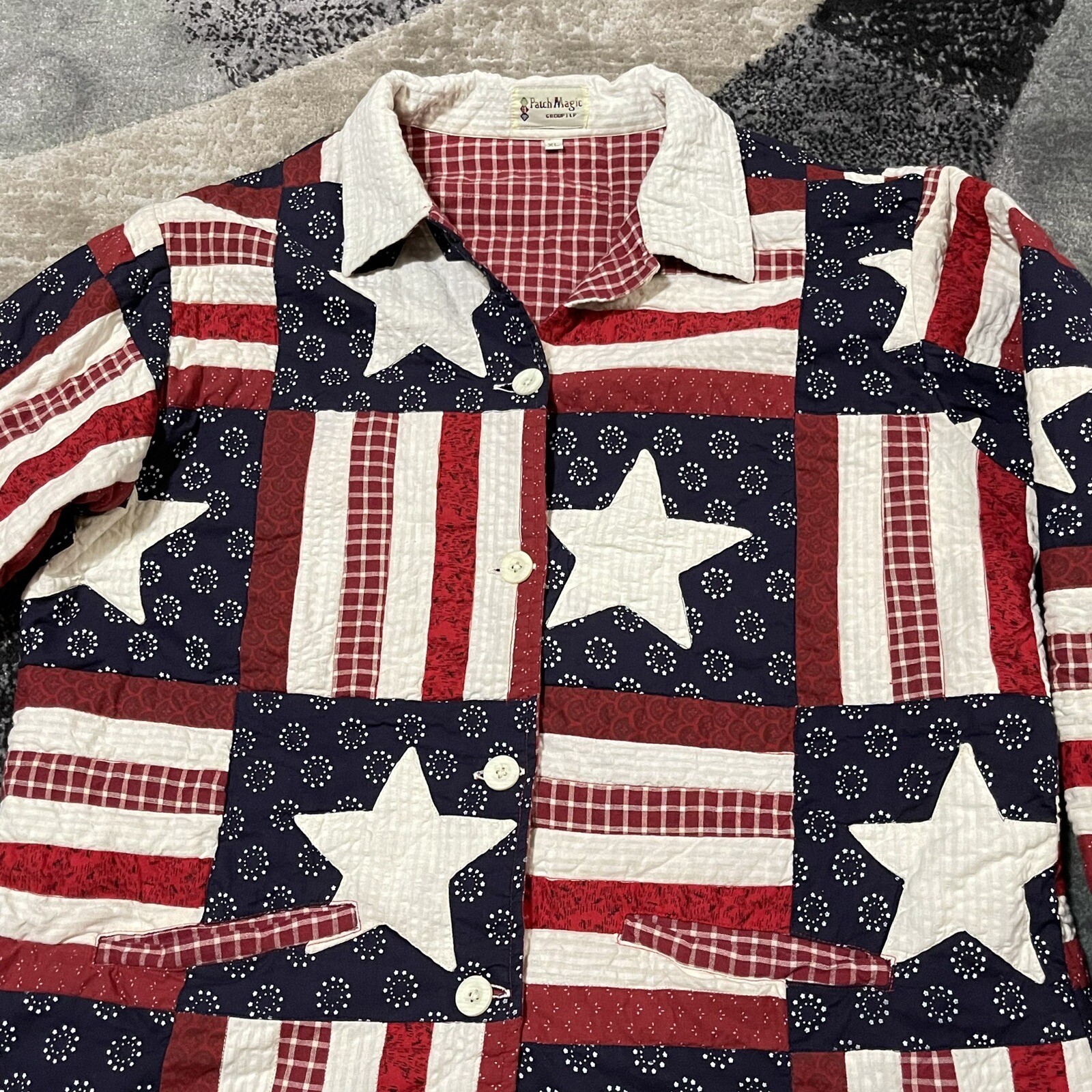 VTG Patch Magic Jacket Reversible Quilted Women X… - image 3