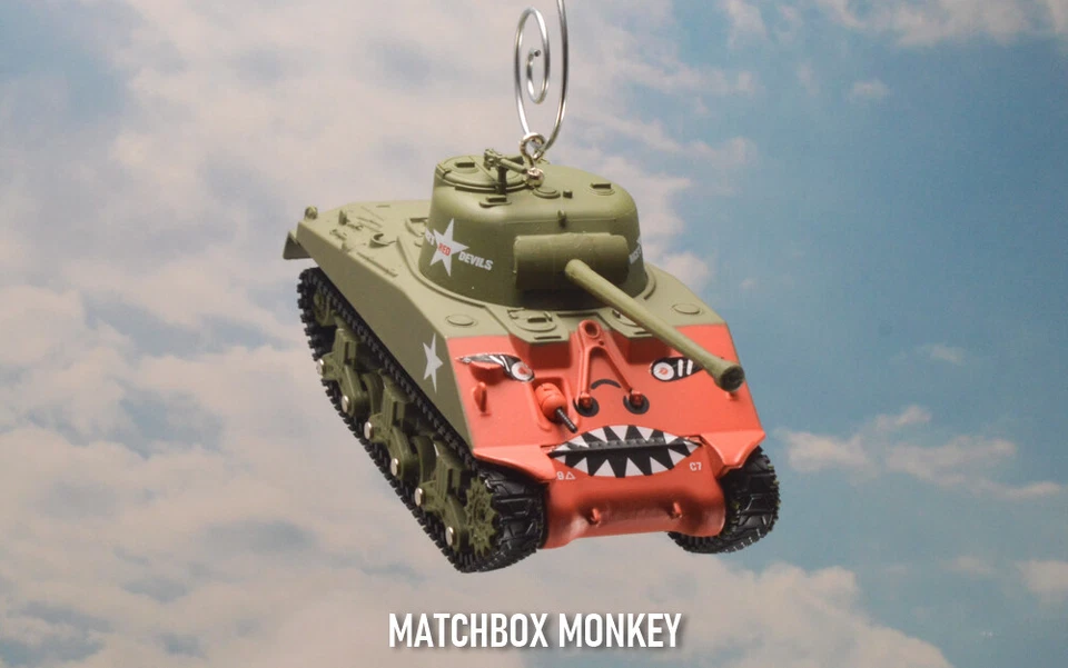 1952 USA Sherman M4 Tank Korean War WWII Custom Christmas Ornament Red Devils - Image 4 of 4