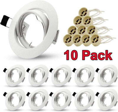 LED Einbaustrahler Rahmen GU10 Fassung 10 Pack Set Rund Einbauleuchte Edelstahl
