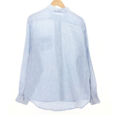 【YOURNUS】Cool Linen Stripe Long Sleeve YOURS Curve White & Grey Striped Linen Shirt | Yours Clothing
