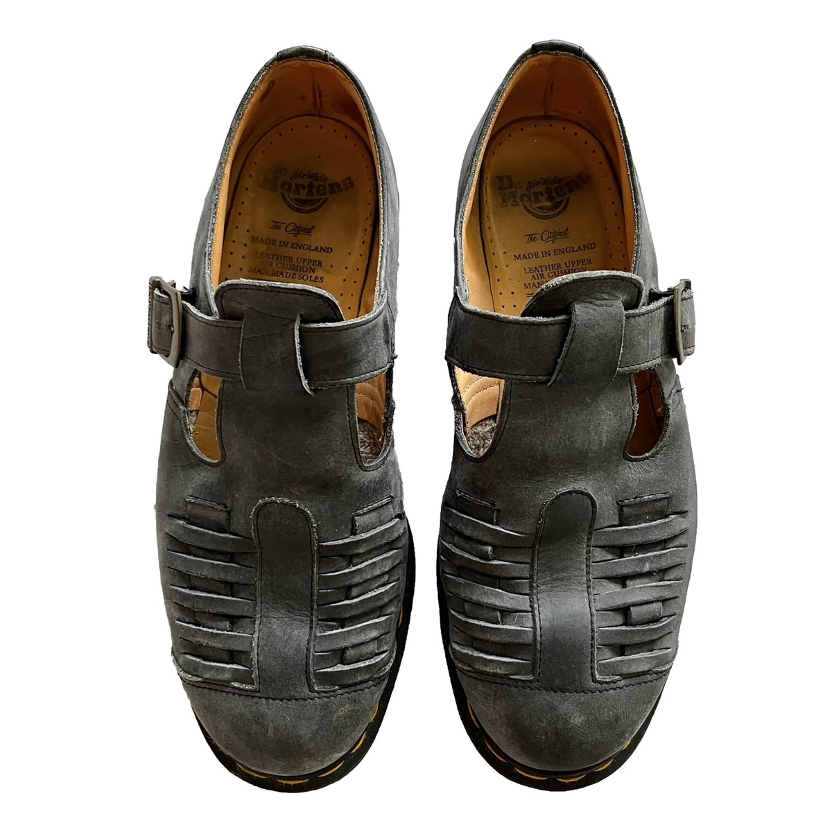 DR. MARTENS MADE IN ENGLAND SUEDE GRAY FISHERMAN SANDALS W  display picture 1