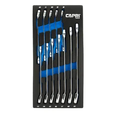 Capri Tools 120-Tooth Ultra-Smooth Reversible Ratcheting Wrenches Set, Metric