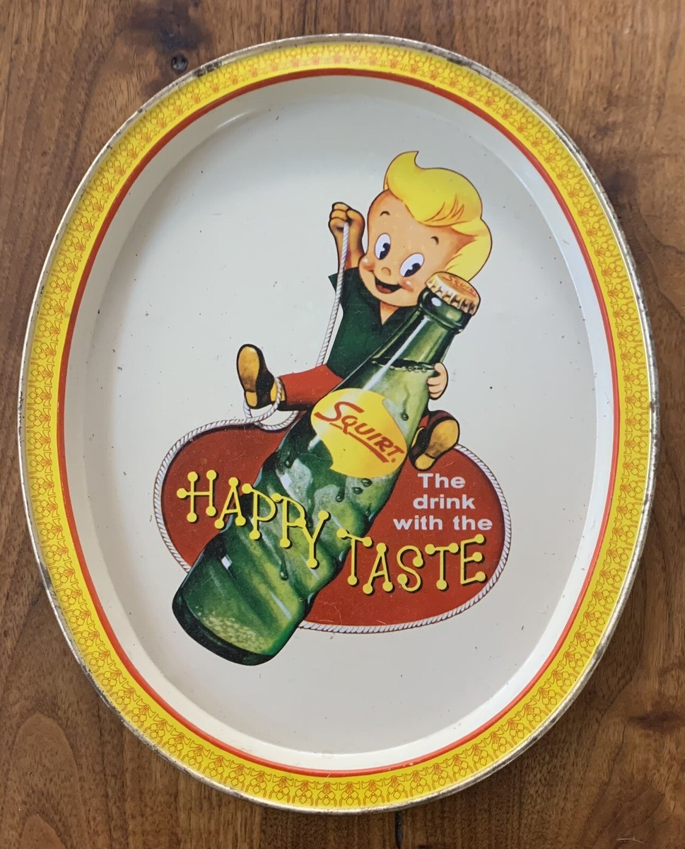 Vintage 1950's-1960's SQUIRT-The Drink with The HAPPY TASTE-Tin