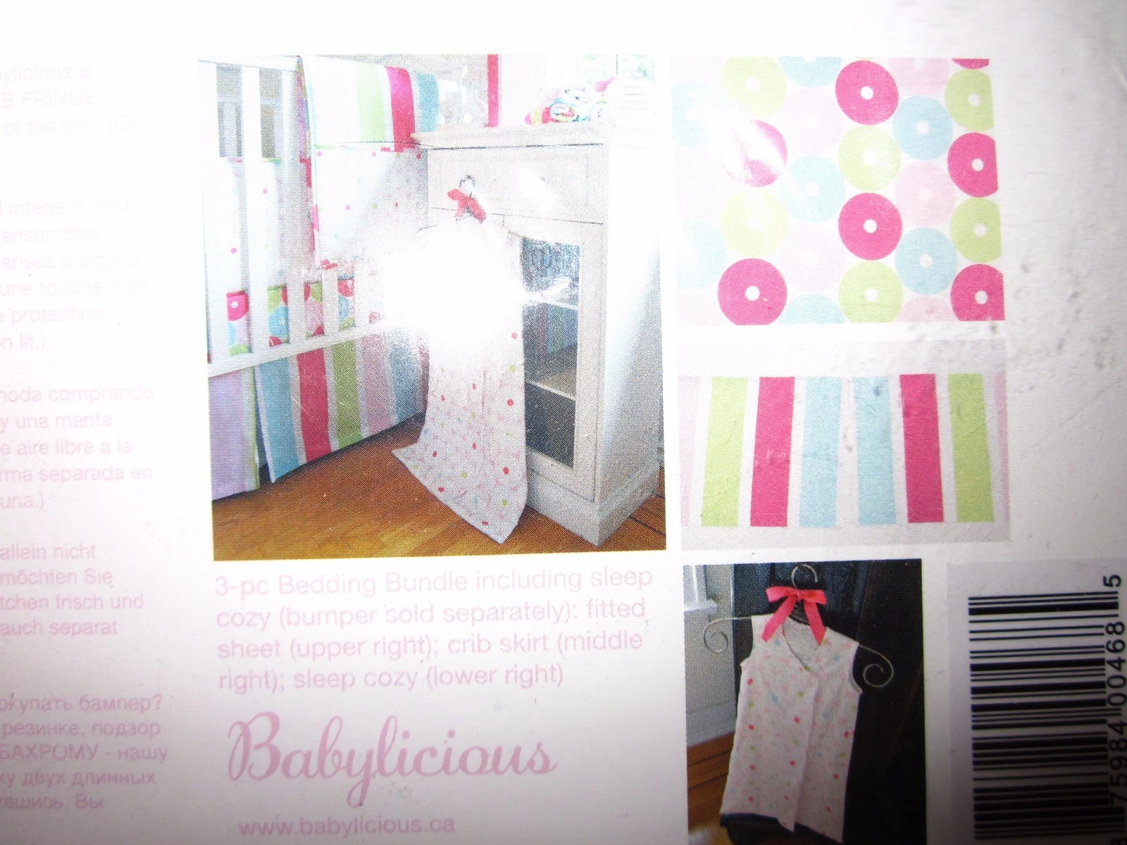 Babylicious baby girl 3 pc bedding bundle - crib skirt / crib sheet / sleep cozy