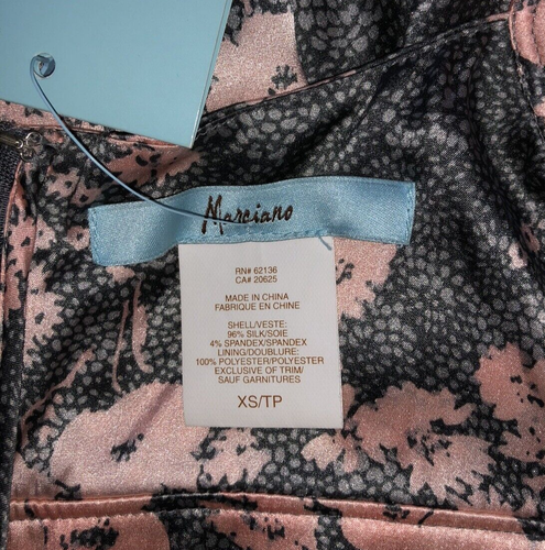 GUESS By Marciano Silk Mini Dress Lined Floral Print Multicolor Womens Sz XS NWT - Picture 12 of 12