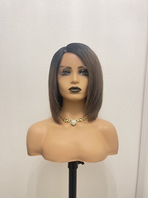 New! Unworn! 12  Full Lace Wig, Human Hair Customized Ombre