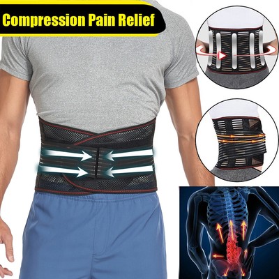 Copper Back Pro Compression Belt Adjustable Lower Lumbar Back Brace Support Belt